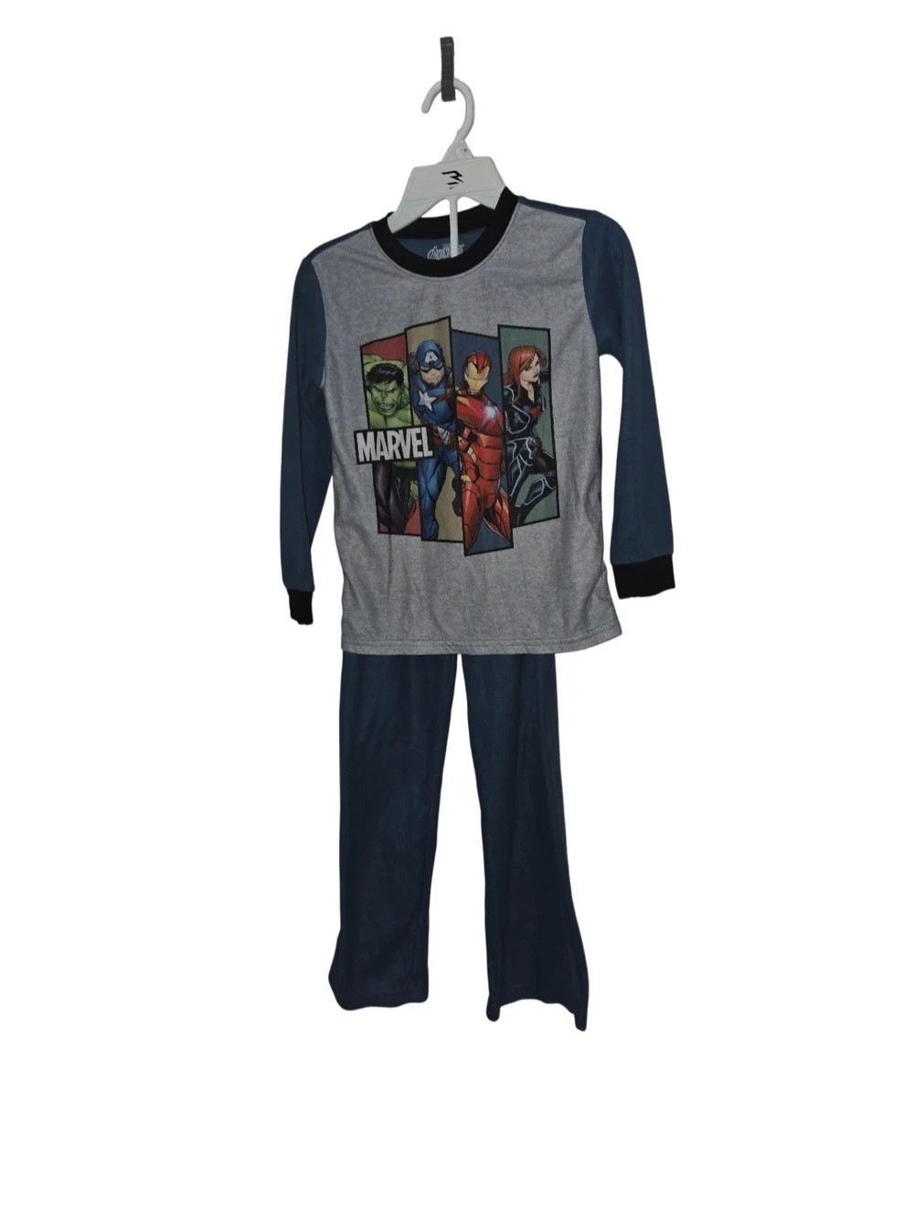 Marvel Kids Blue Grey Superhero Pajama Set